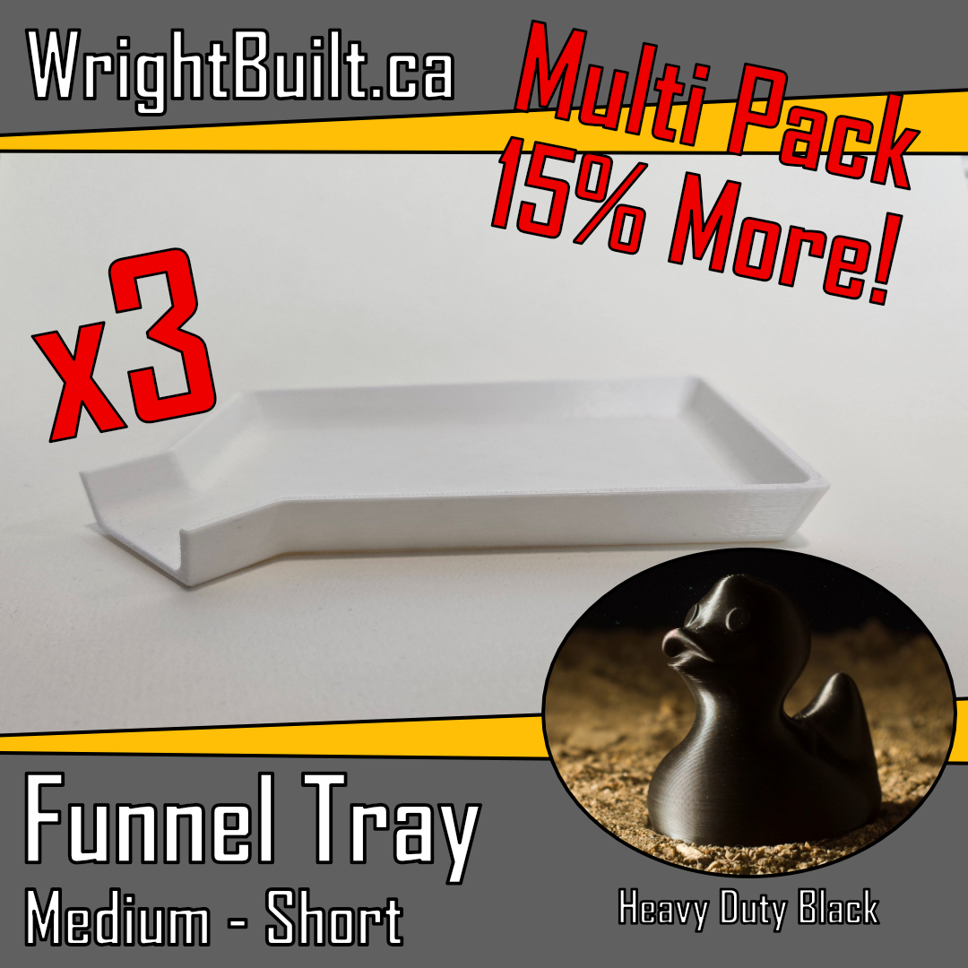 Funnel Tray - Medium & Short - Heavy Duty Black Plastic - Sorting & Organizing Tool - 3 Pack